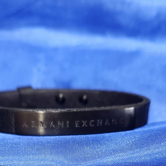 Armani Exchange Armband bracelet leather 22mm black excellent condition - Picture 1 of 5